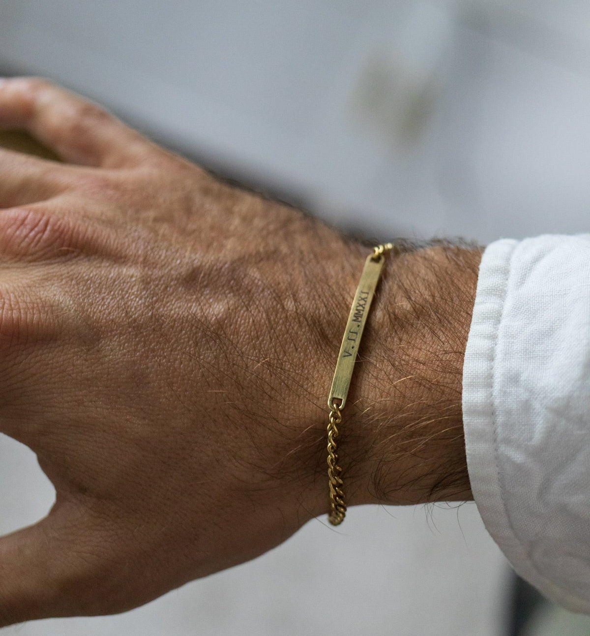 Cuff & Co. - Mens Gold Personalised Chain Bracelet Personalised Bracelets