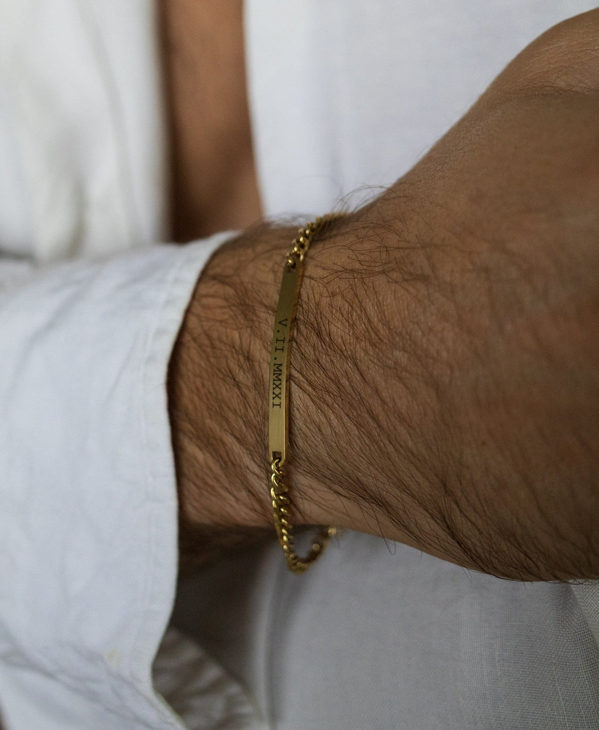 Cuff & Co. - Mens Gold Personalised Chain Bracelet Personalised Bracelets