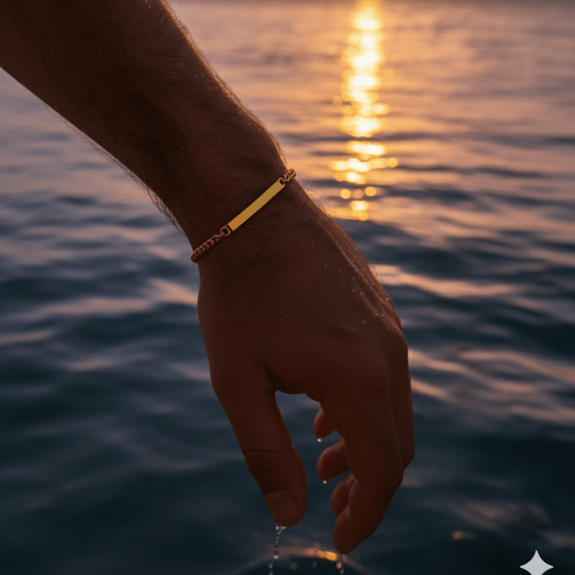 Cuff & Co. - Mens Gold Personalised Chain Bracelet Personalised Bracelets