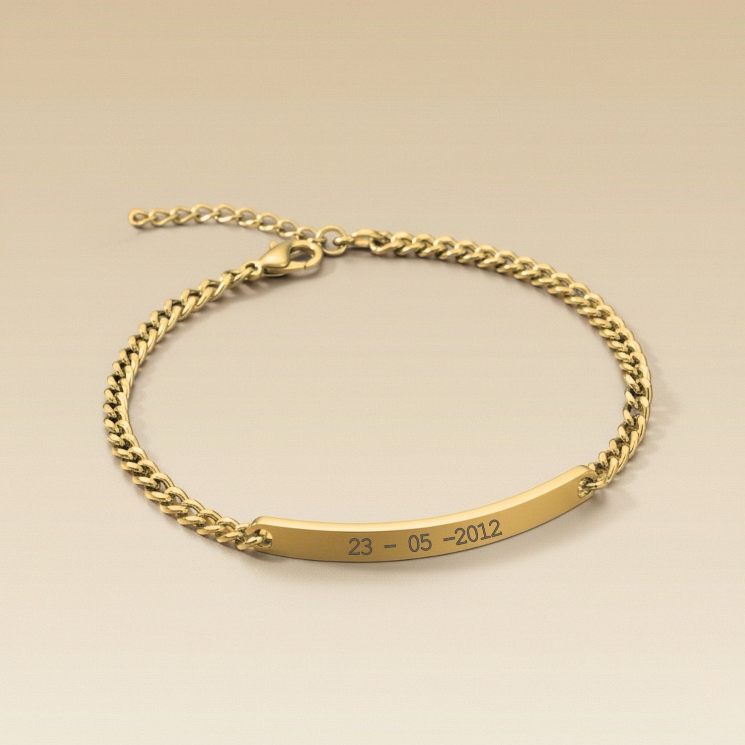Cuff & Co. - Mens Gold Personalised Chain Bracelet Personalised Bracelets