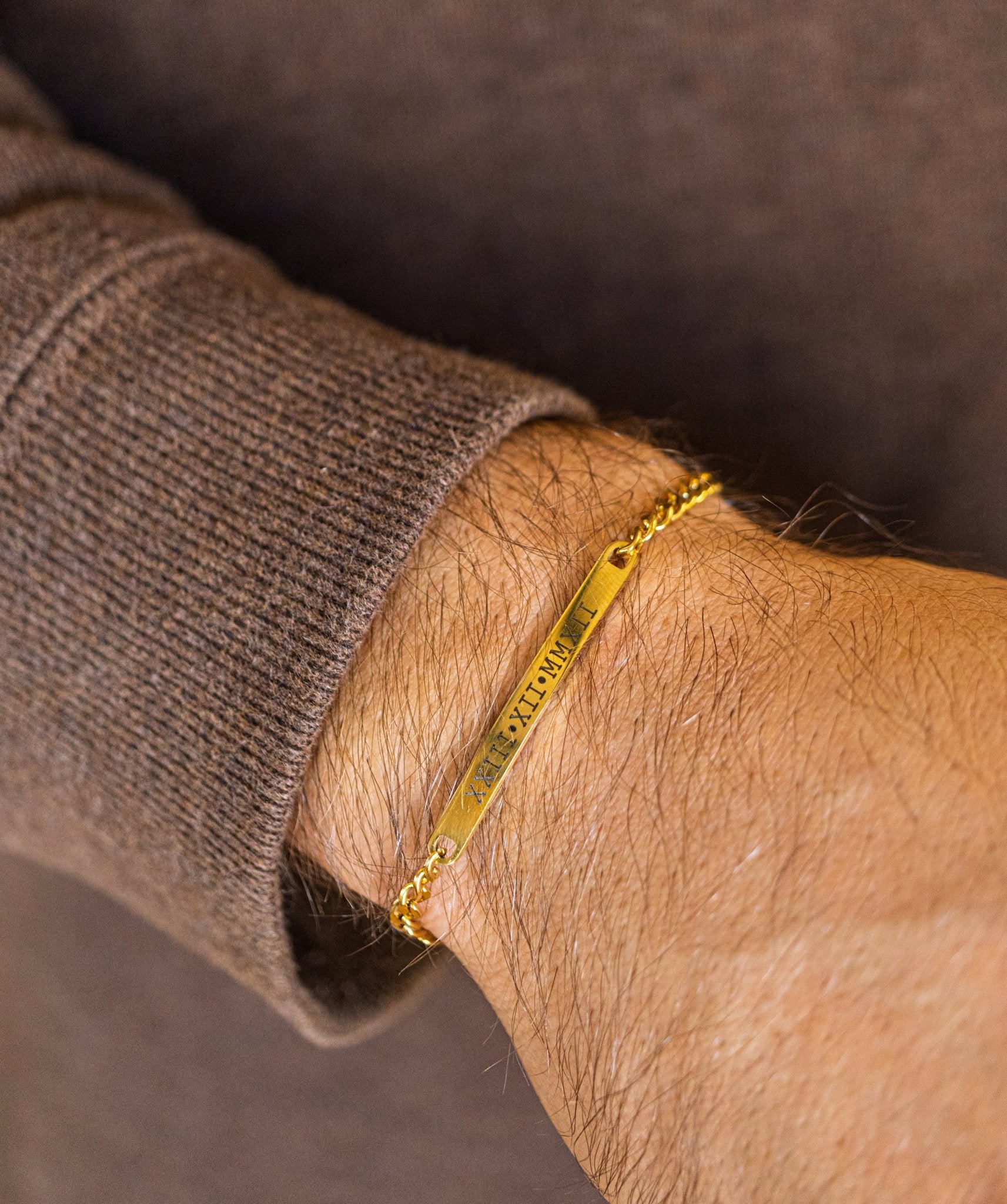 Cuff & Co. - Mens Gold Personalised Chain Bracelet Personalised Bracelets