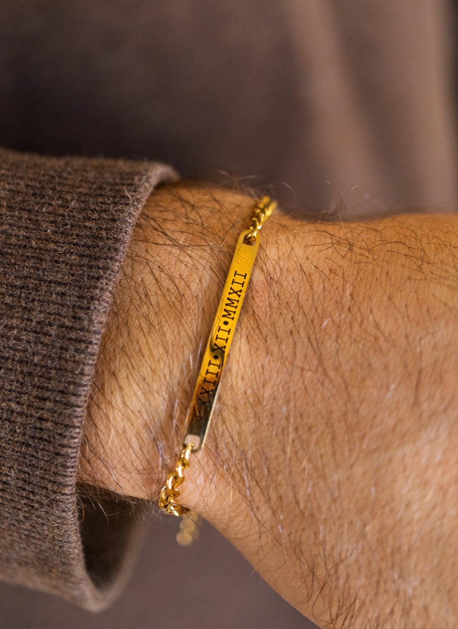 Cuff & Co. - Mens Gold Personalised Chain Bracelet Personalised Bracelets
