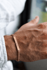 Cuff & Co. - Mens Rose Gold Personalised Chain Bracelet Personalised Bracelets