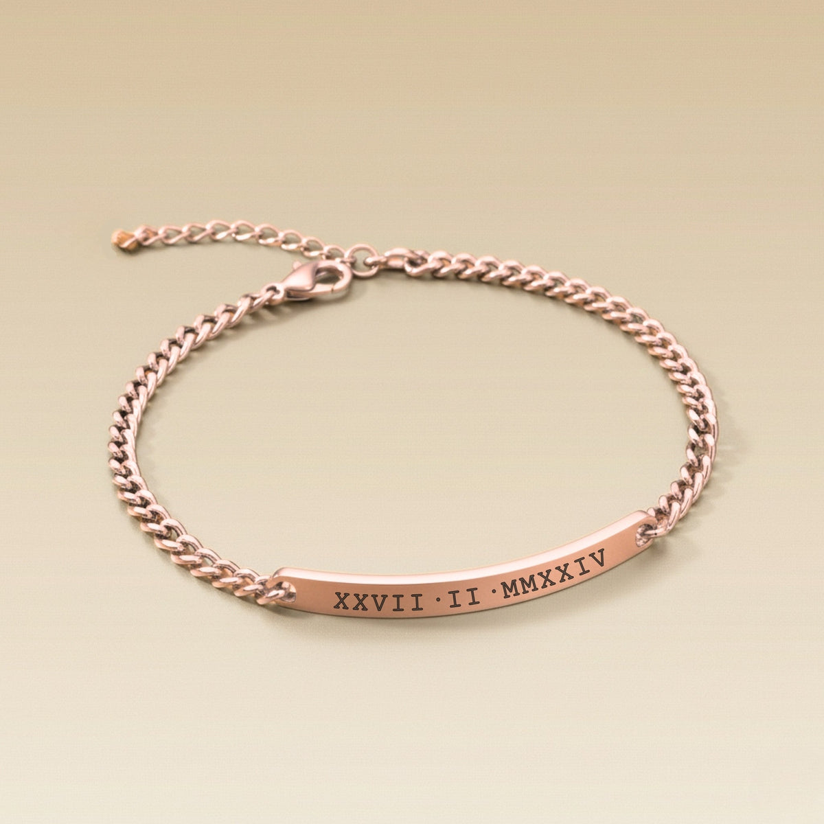 Cuff & Co. - Mens Rose Gold Personalised Chain Bracelet Personalised Bracelets