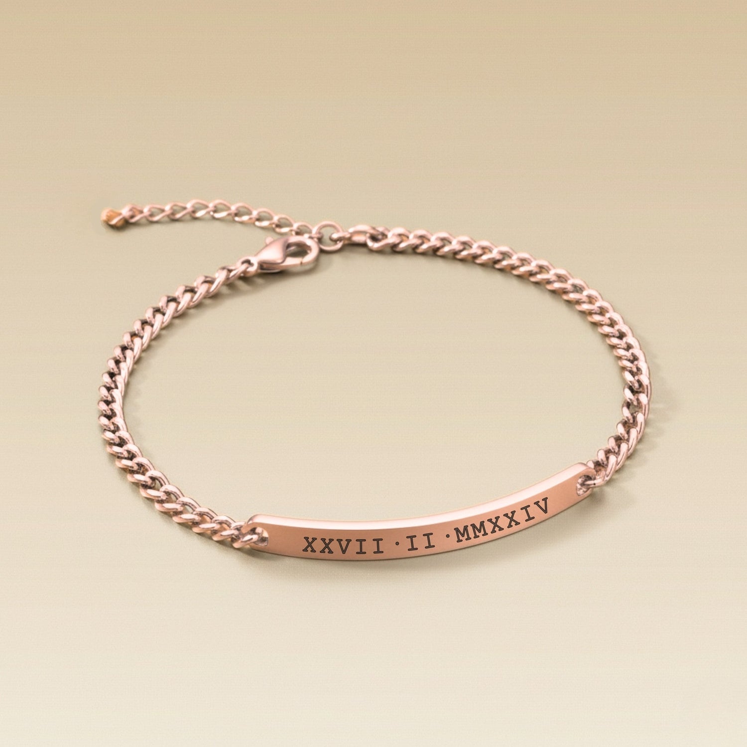 Cuff & Co. - Mens Rose Gold Personalised Chain Bracelet Personalised Bracelets
