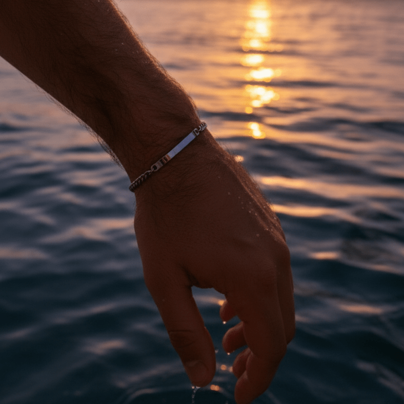 Cuff & Co. - Mens Silver Personalised Chain Bracelet Personalised Bracelets