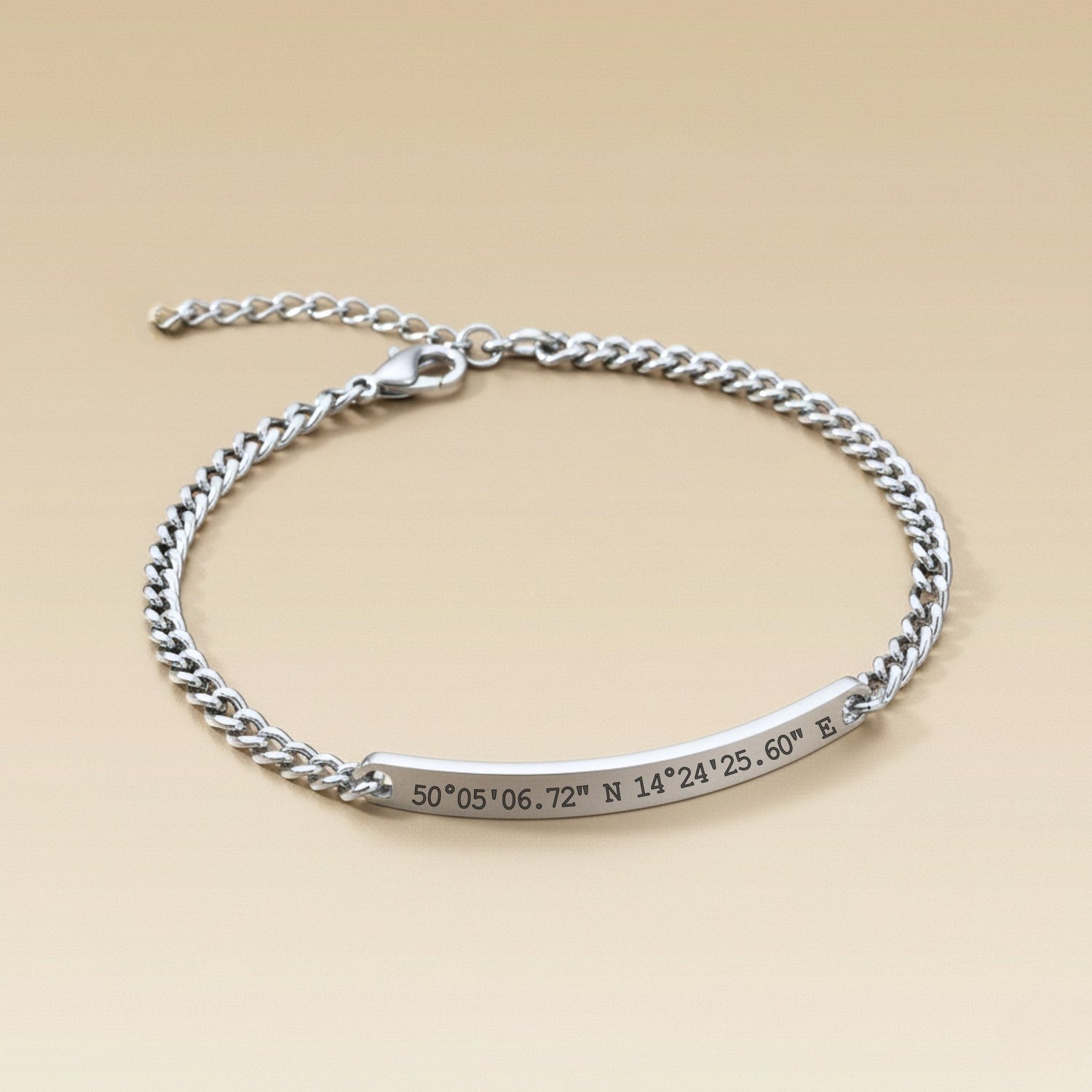Cuff & Co. - Mens Silver Personalised Chain Bracelet Personalised Bracelets