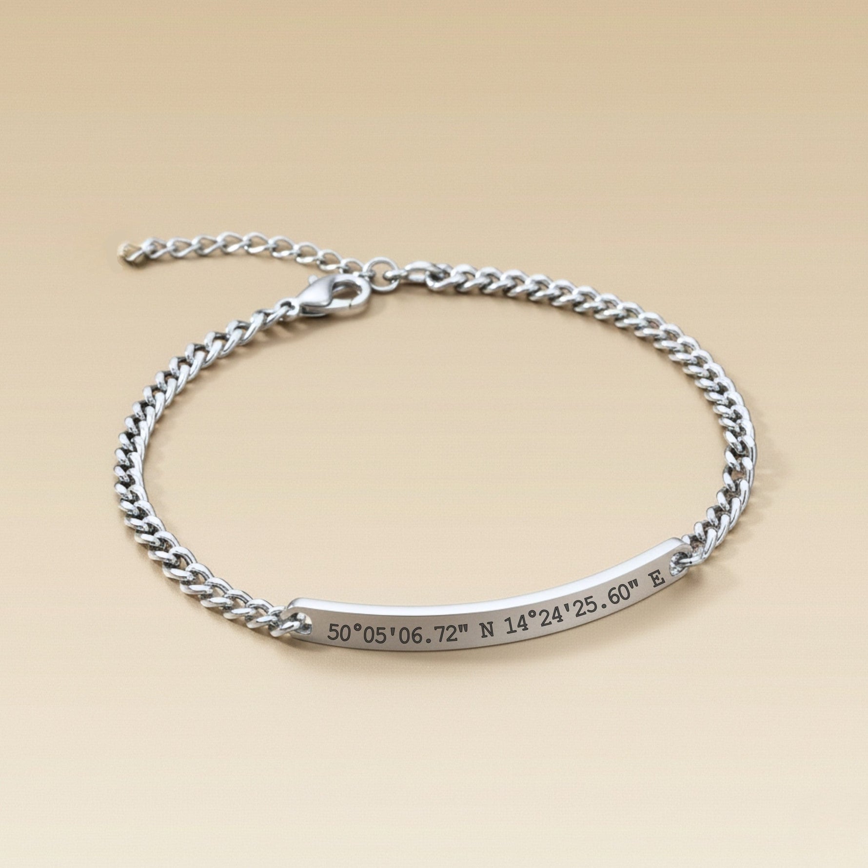 Cuff & Co. - Mens Silver Personalised Chain Bracelet Personalised Bracelets