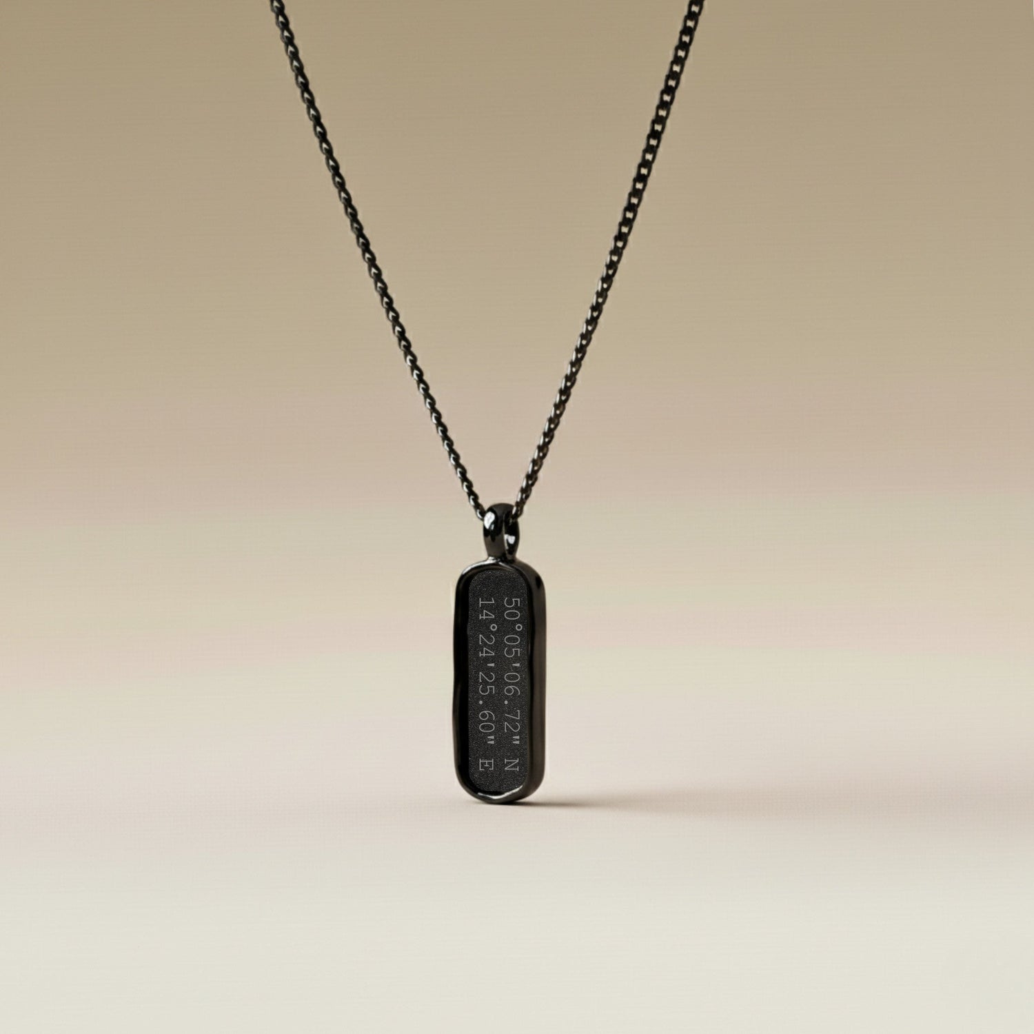 Cuff & Co. - Personalised Black Tag Pendant Necklace Personalised Necklaces