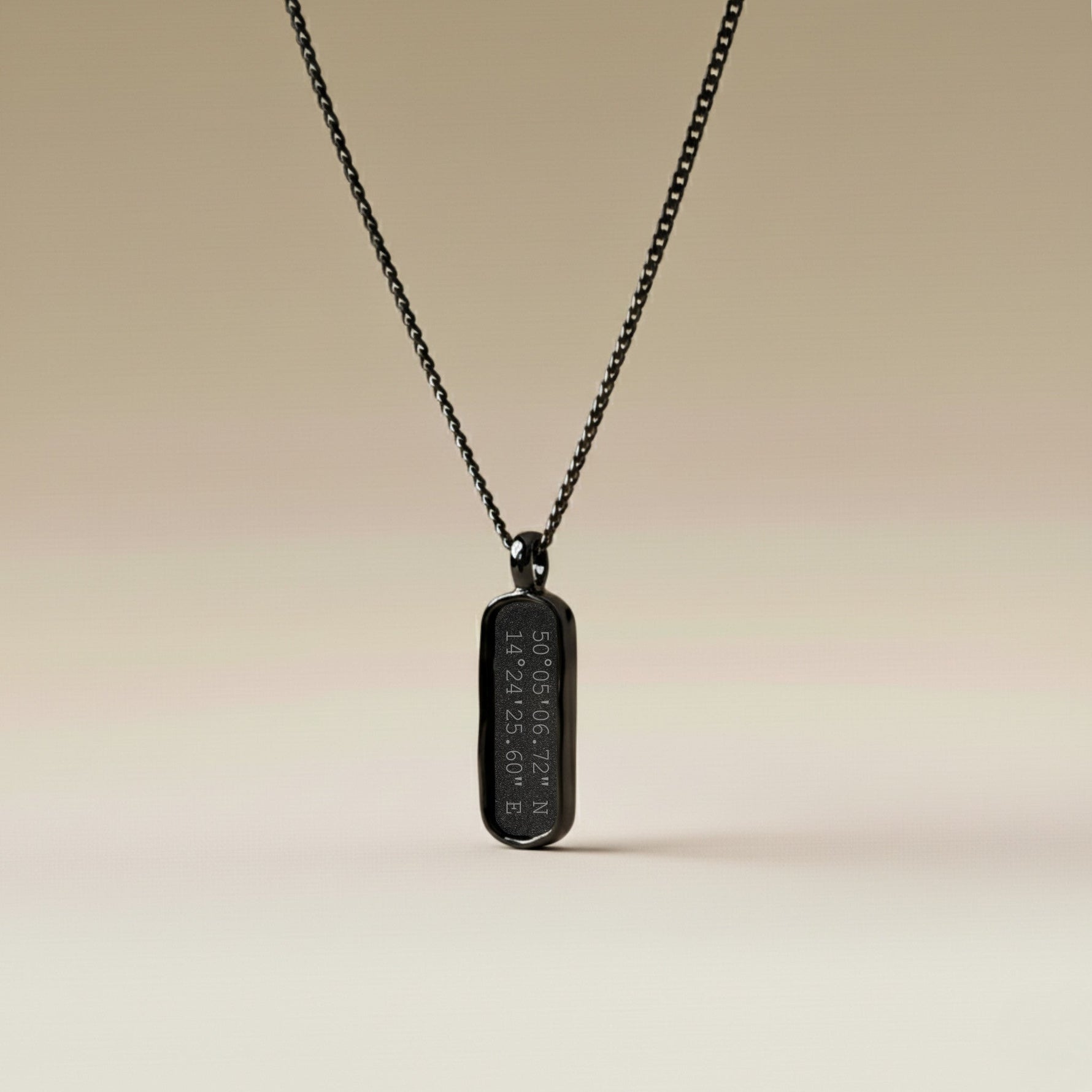 Cuff & Co. - Personalised Black Tag Pendant Necklace Personalised Necklaces