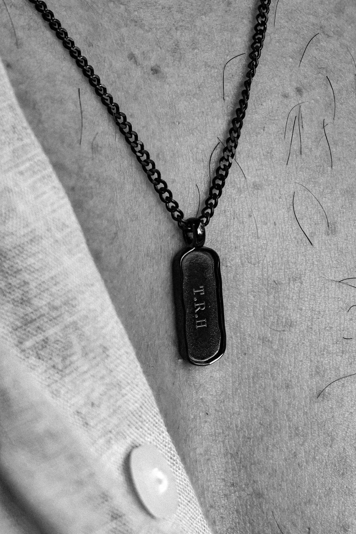 Cuff & Co. - Personalised Black Tag Pendant Necklace Personalised Necklaces