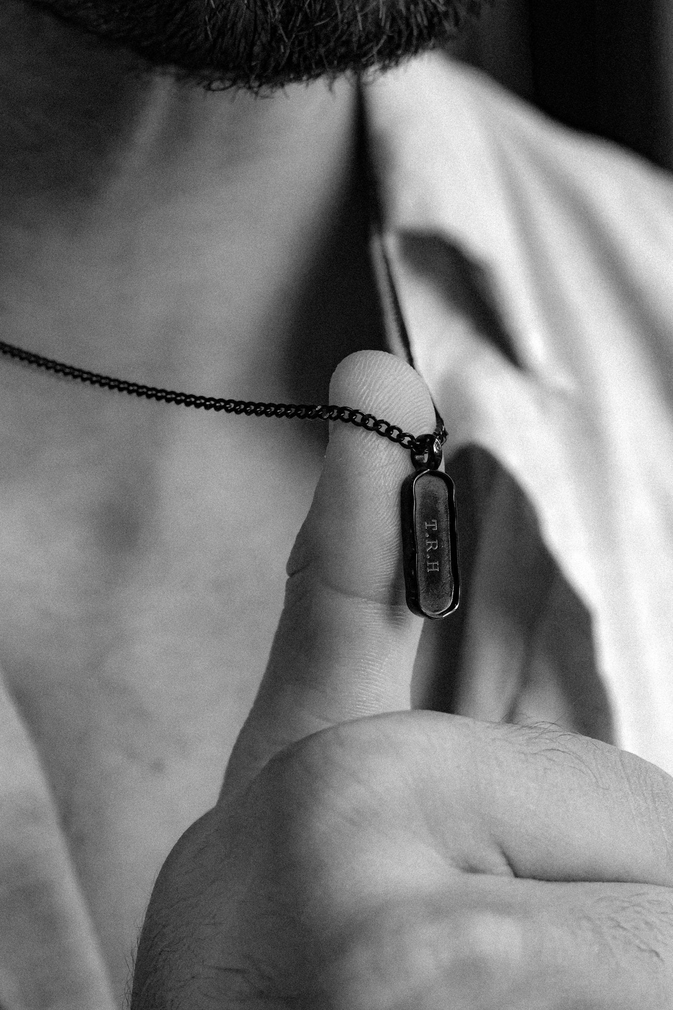 Cuff & Co. - Personalised Black Tag Pendant Necklace Personalised Necklaces