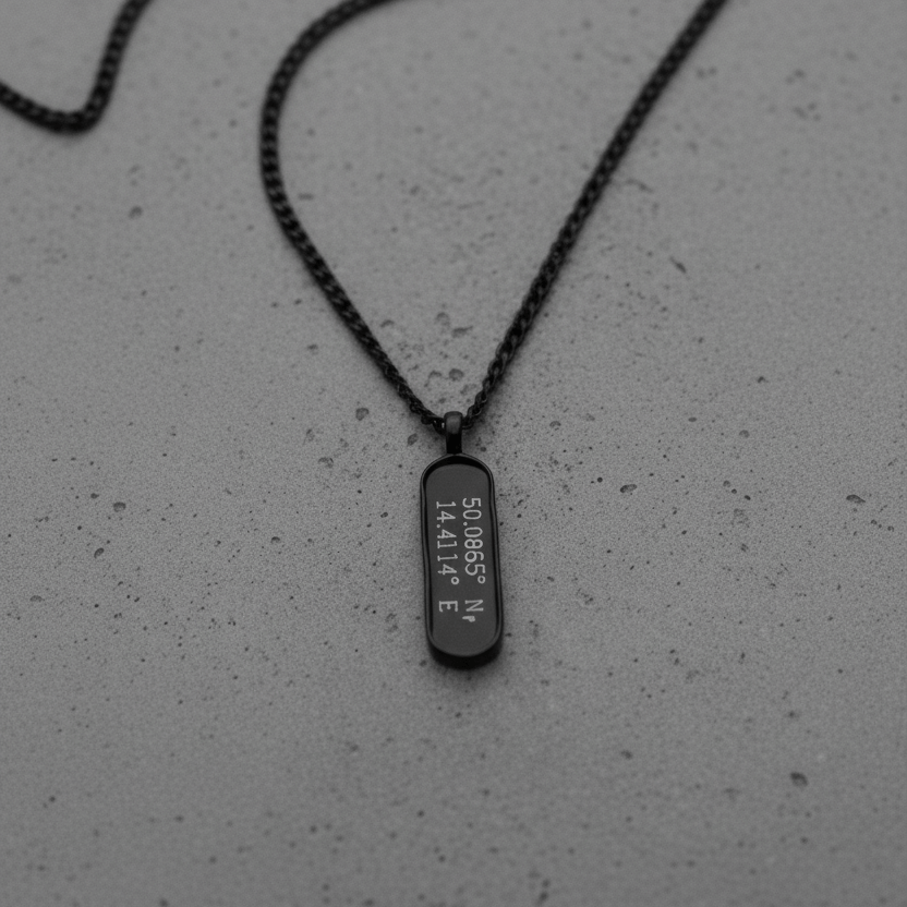 Cuff & Co. - Personalised Black Tag Pendant Necklace Personalised Necklaces