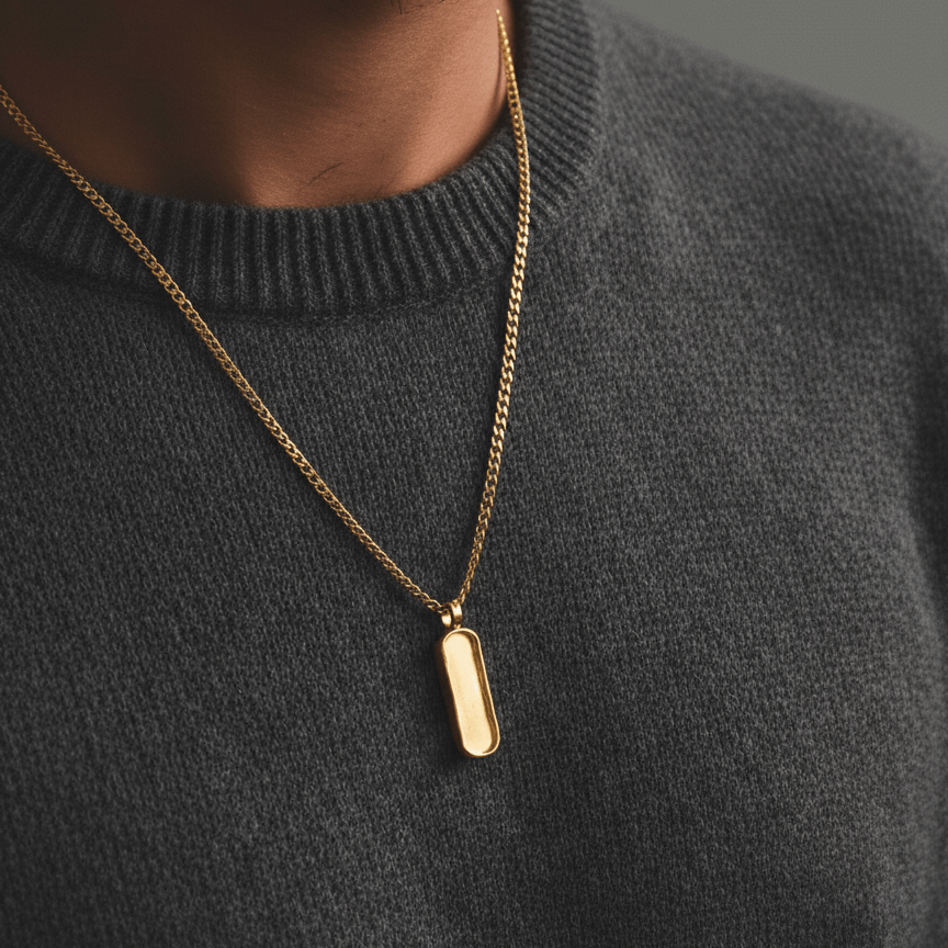 Cuff & Co. - Personalised Gold Tag Pendant Necklace Personalised Necklaces