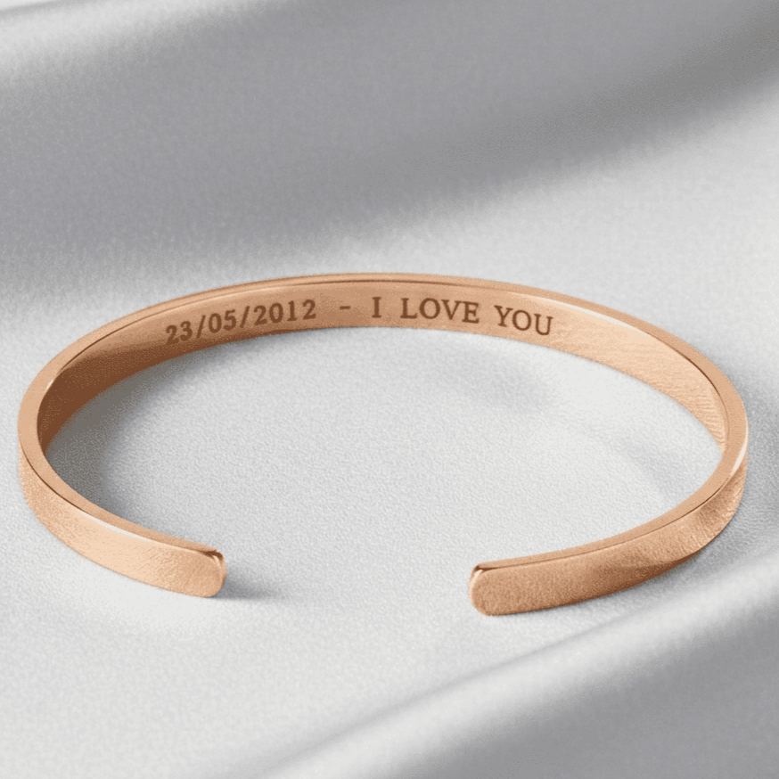 Cuff & Co. - Rose Gold Personalised Cuff Bracelet Personalised Bracelets