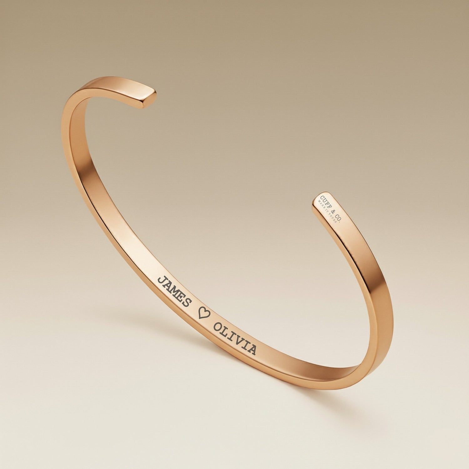 Cuff & Co. - Rose Gold Personalised Cuff Bracelet Personalised Bracelets