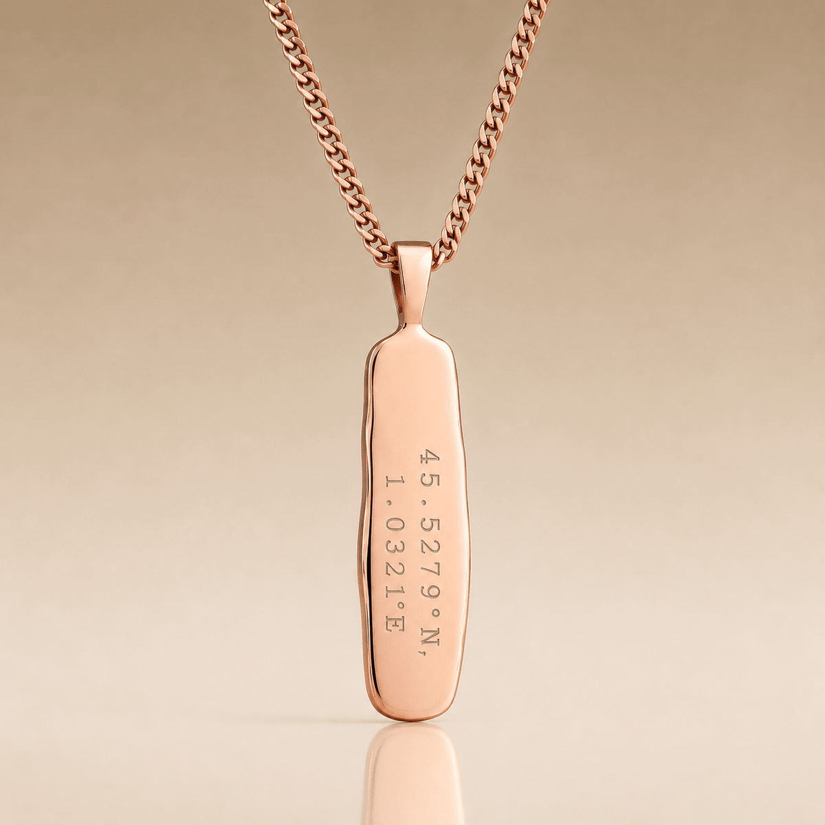 Cuff & Co. - Rose Gold Personalised Pendant Necklace Personalised Necklaces