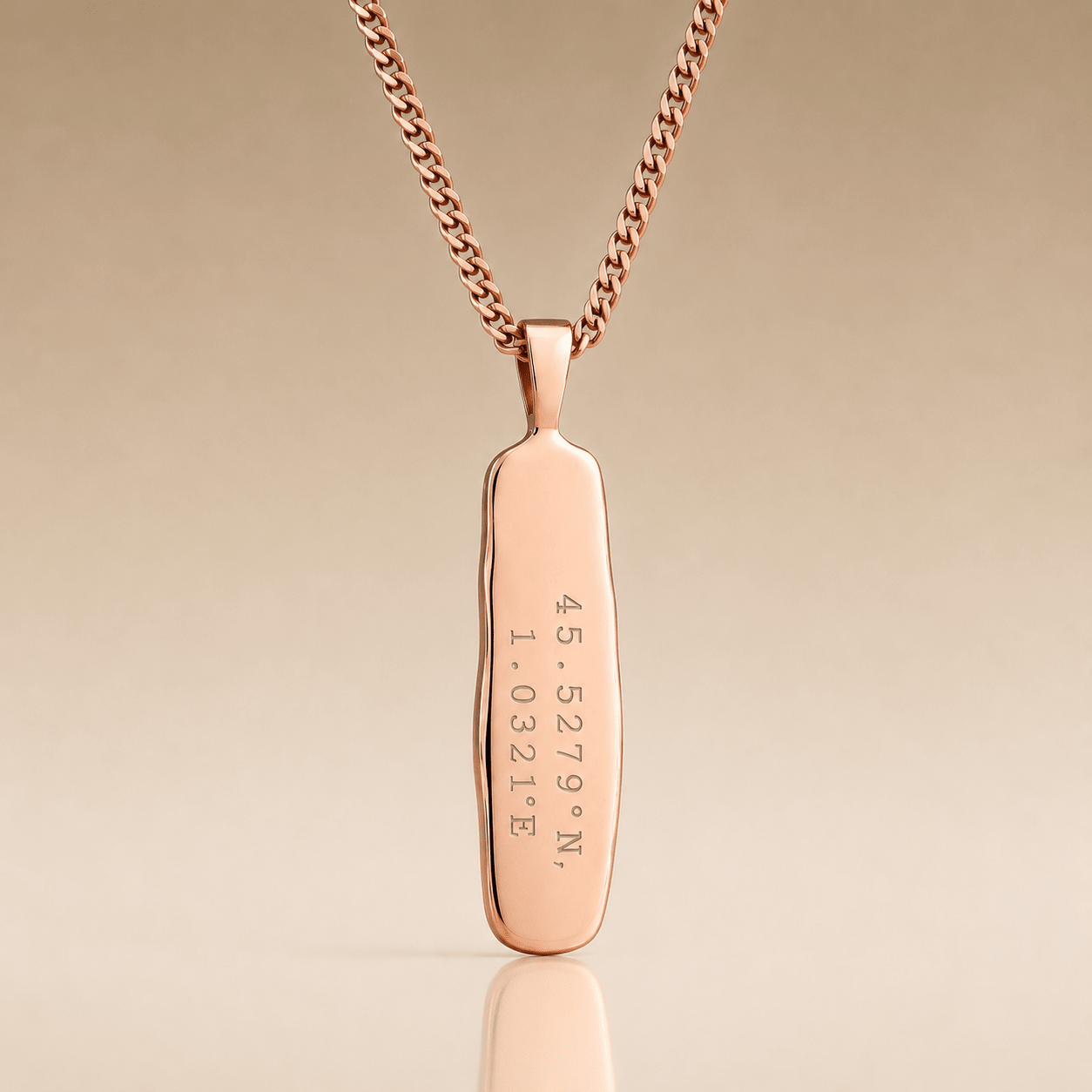 Cuff & Co. - Rose Gold Personalised Pendant Necklace Personalised Necklaces