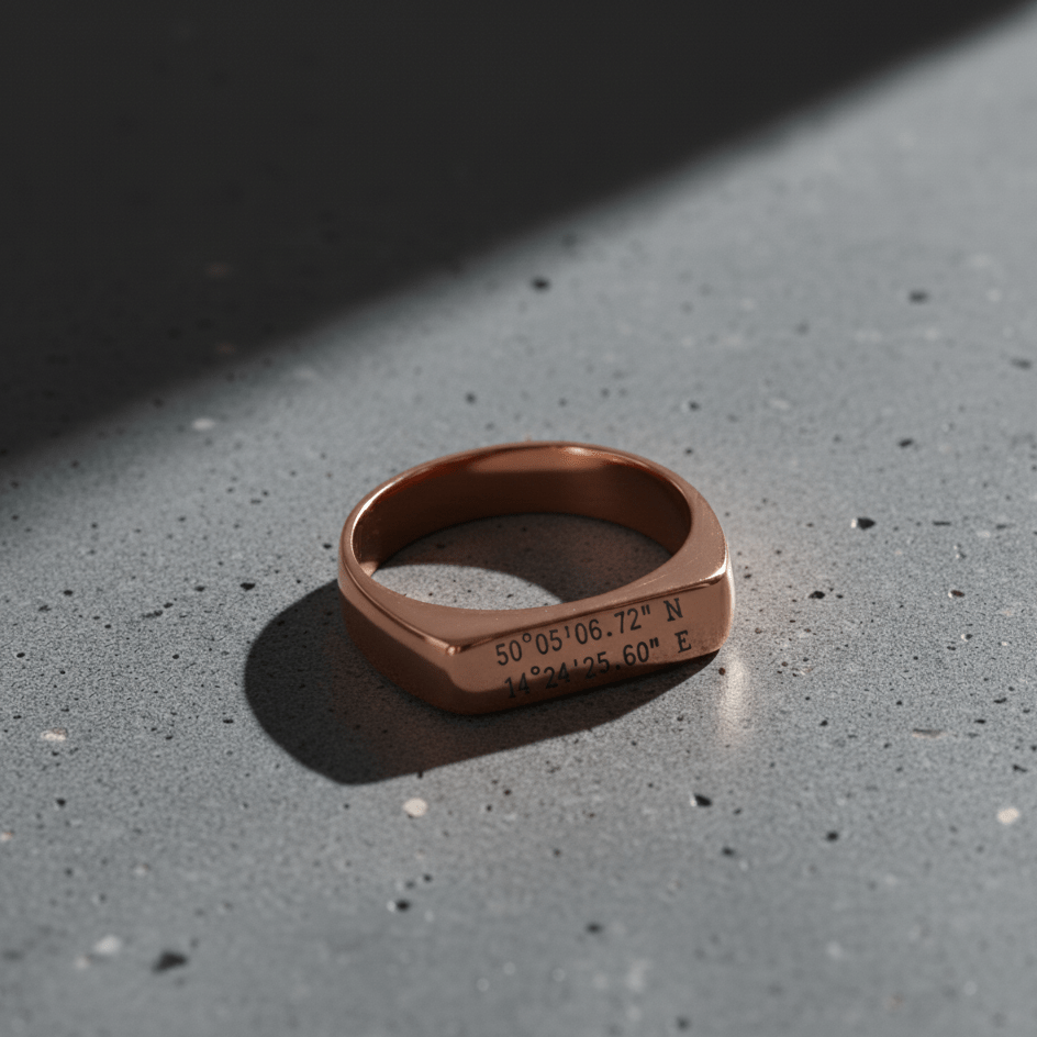 Cuff & Co. - Rose Gold Personalised Signet Ring Personalised Rings