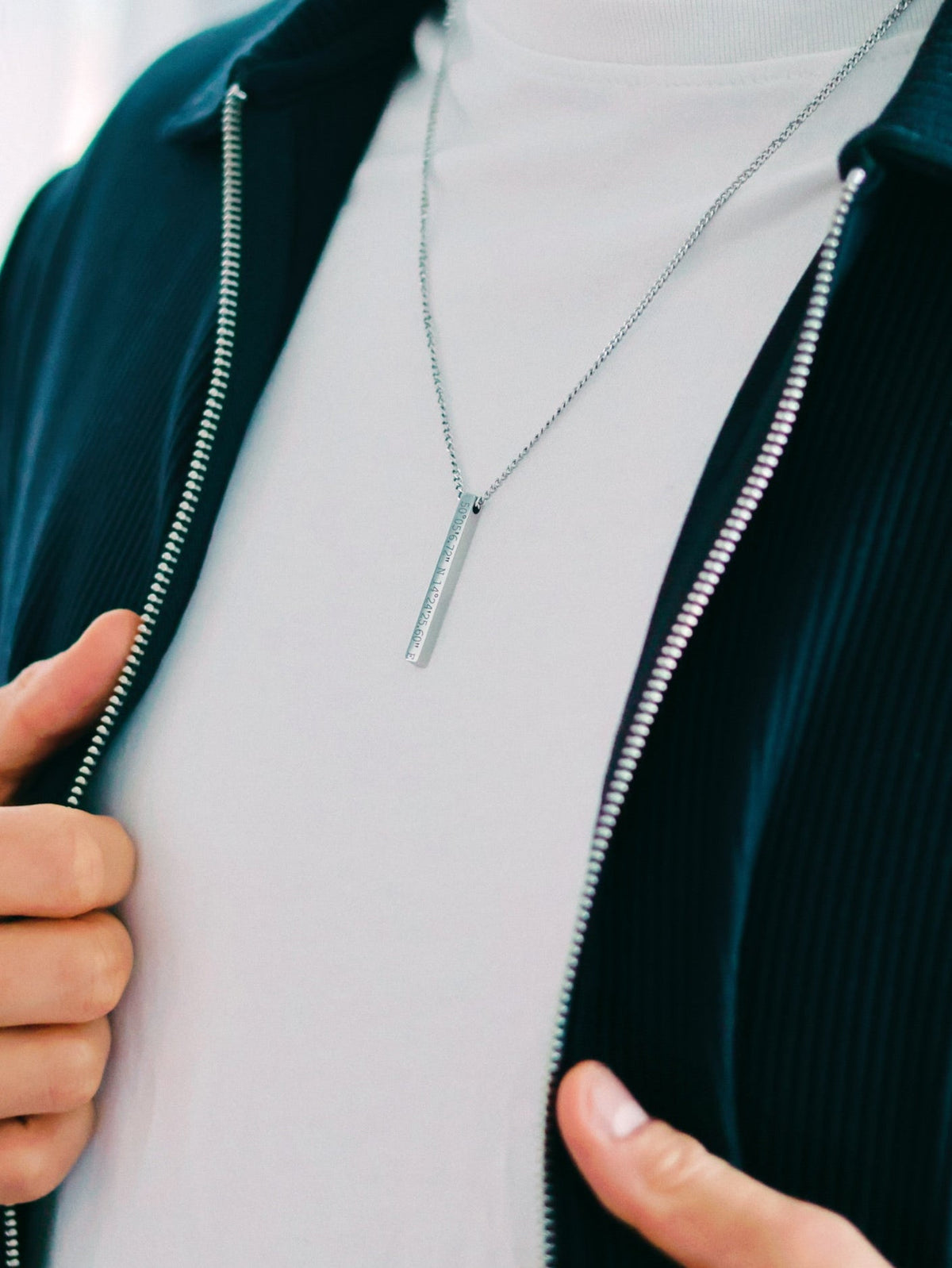 Cuff & Co. - Silver Personalised Bar Necklace Personalised Necklaces