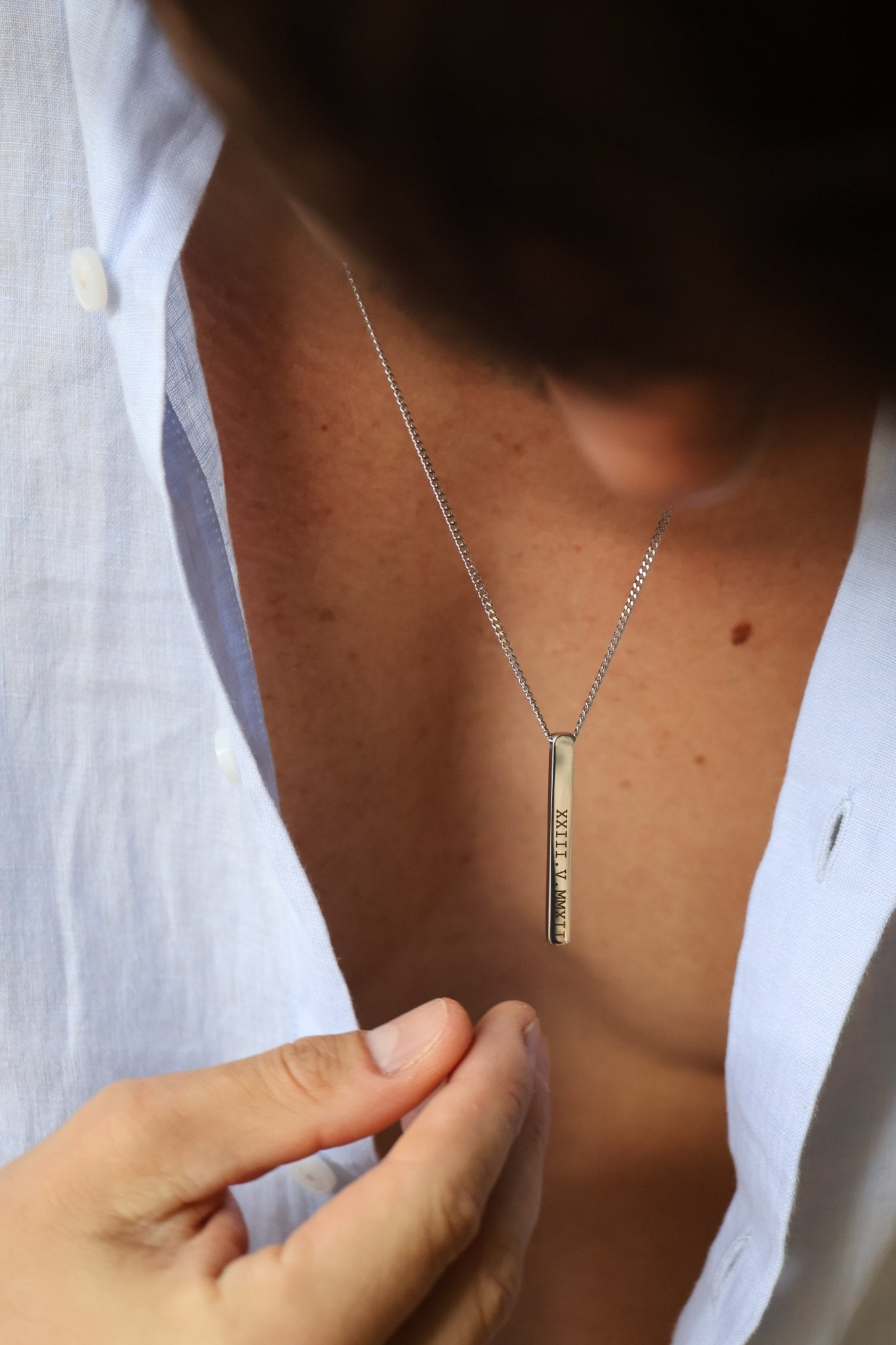 Cuff & Co. - Silver Personalised Bar Necklace Personalised Necklaces