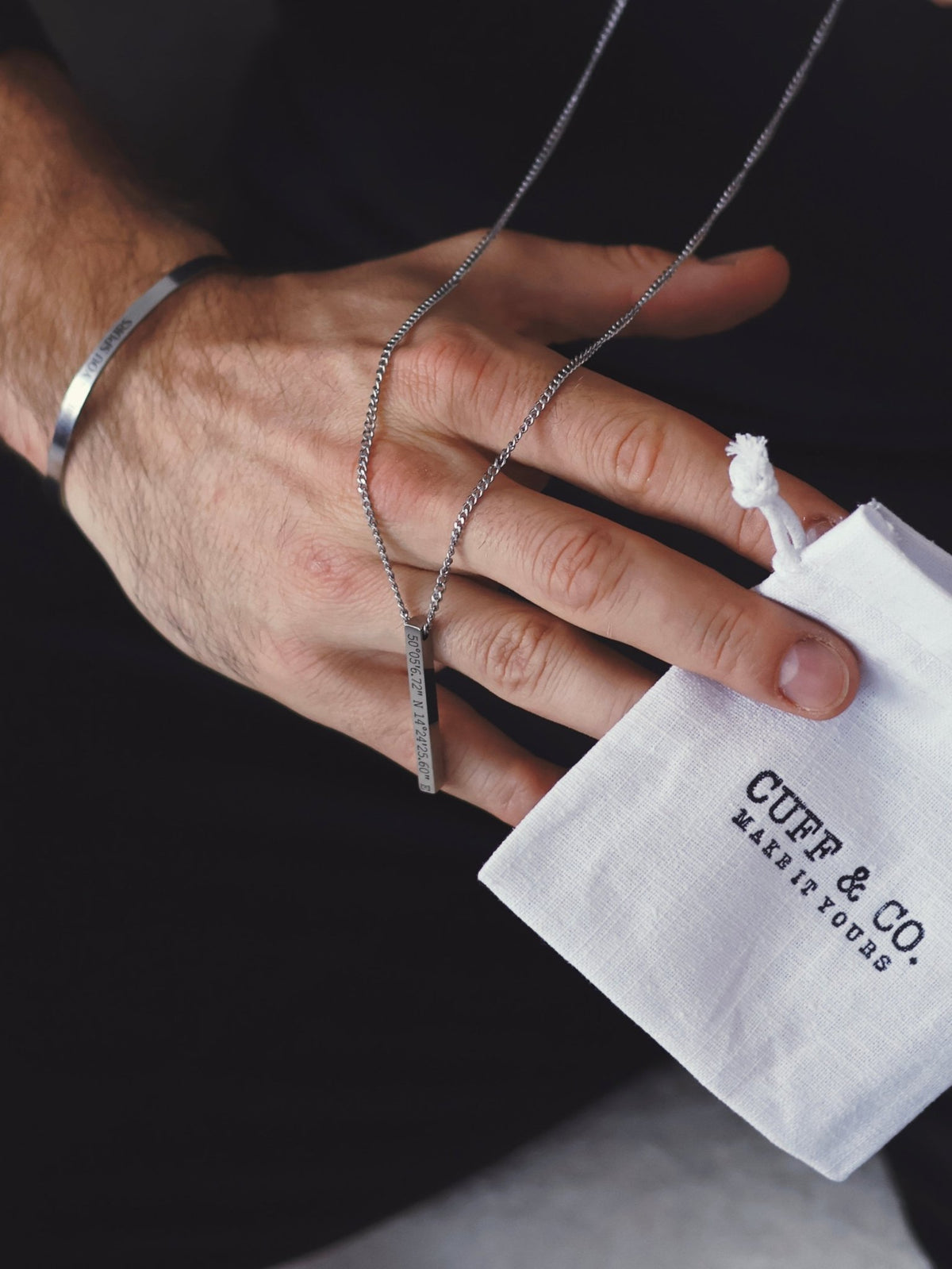 Cuff & Co. - Silver Personalised Bar Necklace Personalised Necklaces