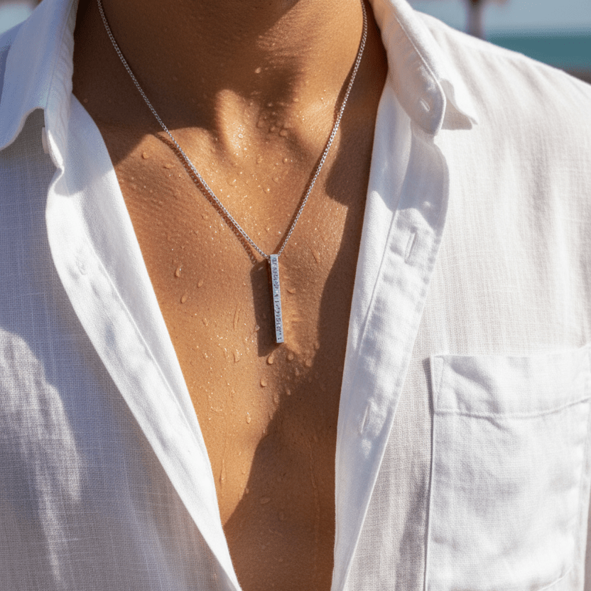 Cuff & Co. - Silver Personalised Bar Necklace Personalised Necklaces