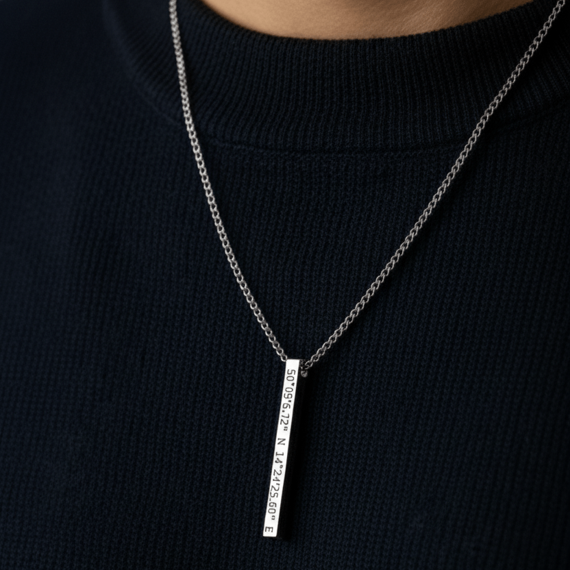 Cuff & Co. - Silver Personalised Bar Necklace Personalised Necklaces
