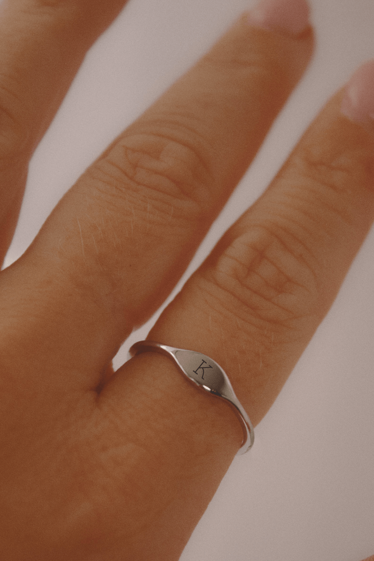 Cuff & Co. - Silver Personalised Initial Signet Ring Personalised Rings