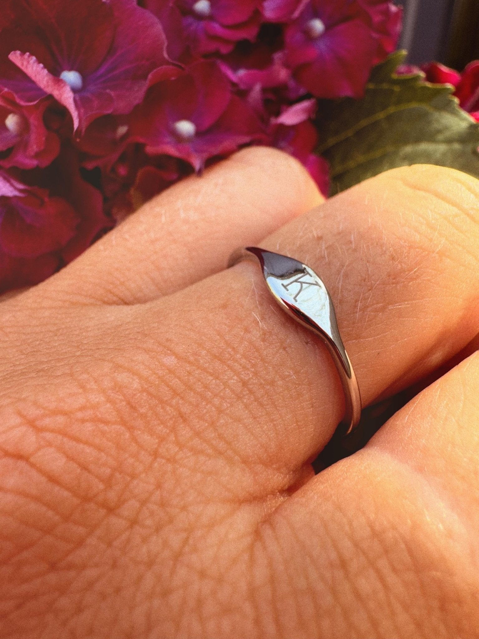 Cuff & Co. - Silver Personalised Initial Signet Ring Personalised Rings