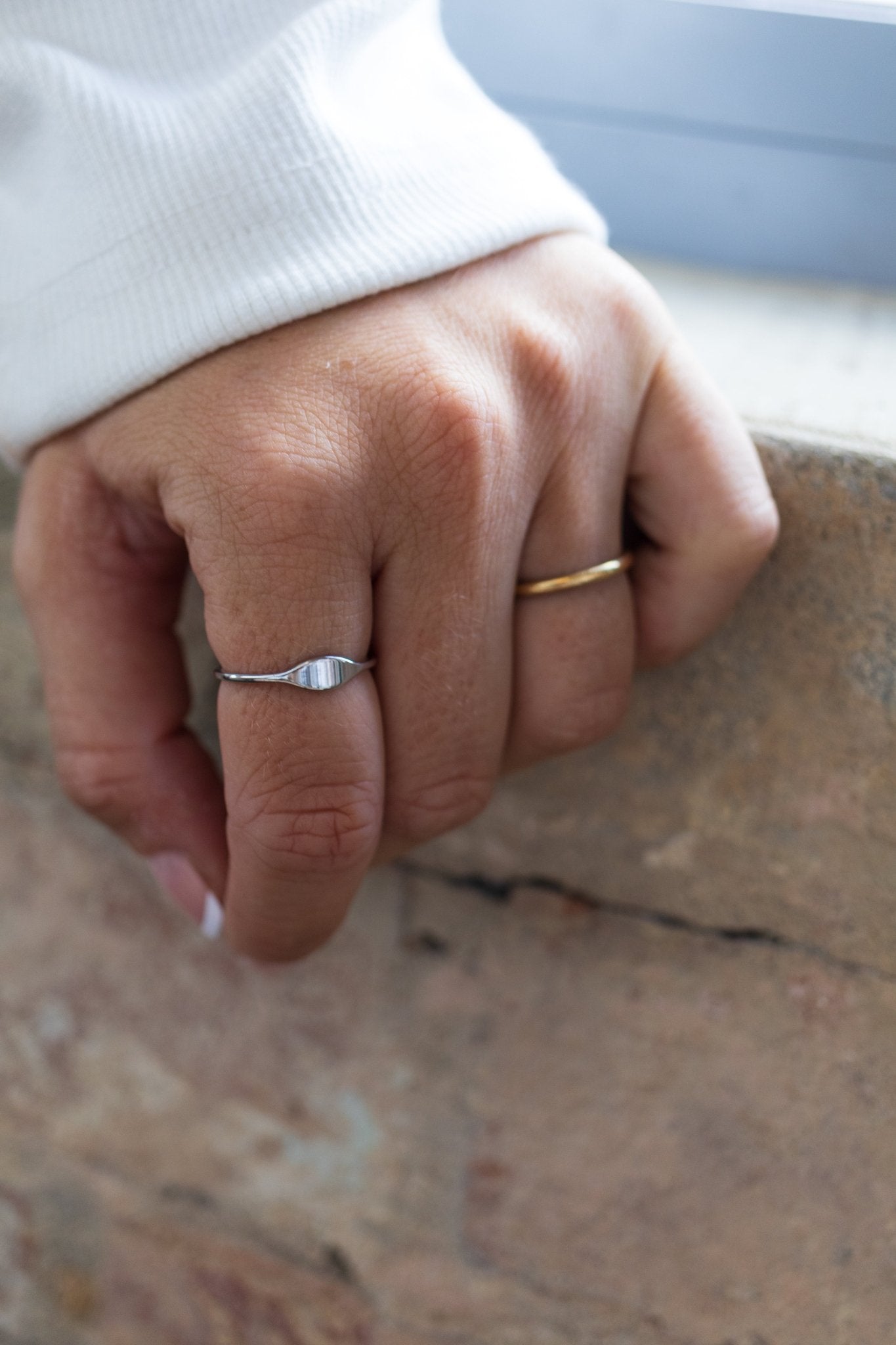 Cuff & Co. - Silver Personalised Initial Signet Ring Personalised Rings