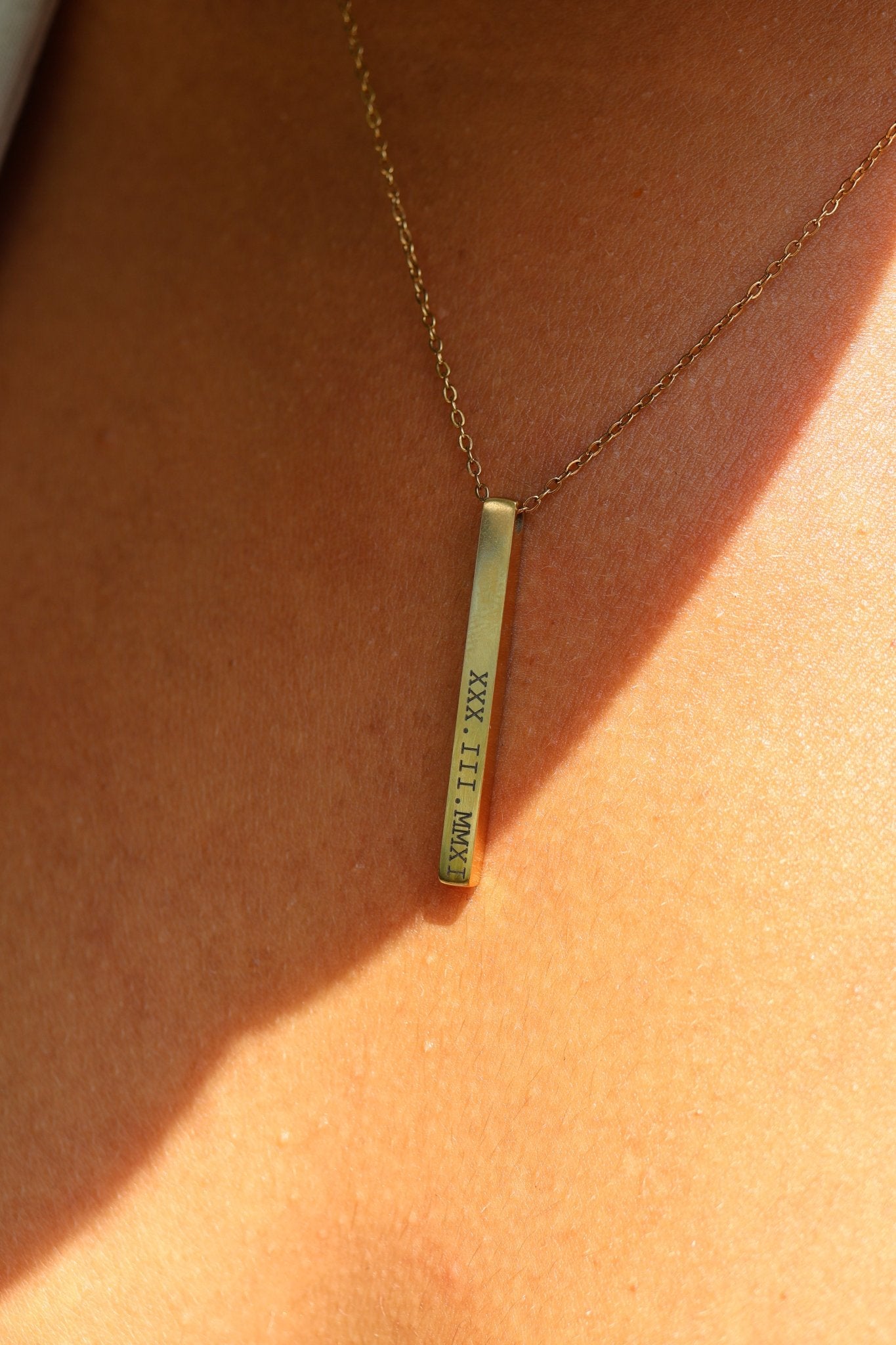 Cuff & Co. - Women's Personalised Gold Bar Necklace Personalised Apparel & Accessories