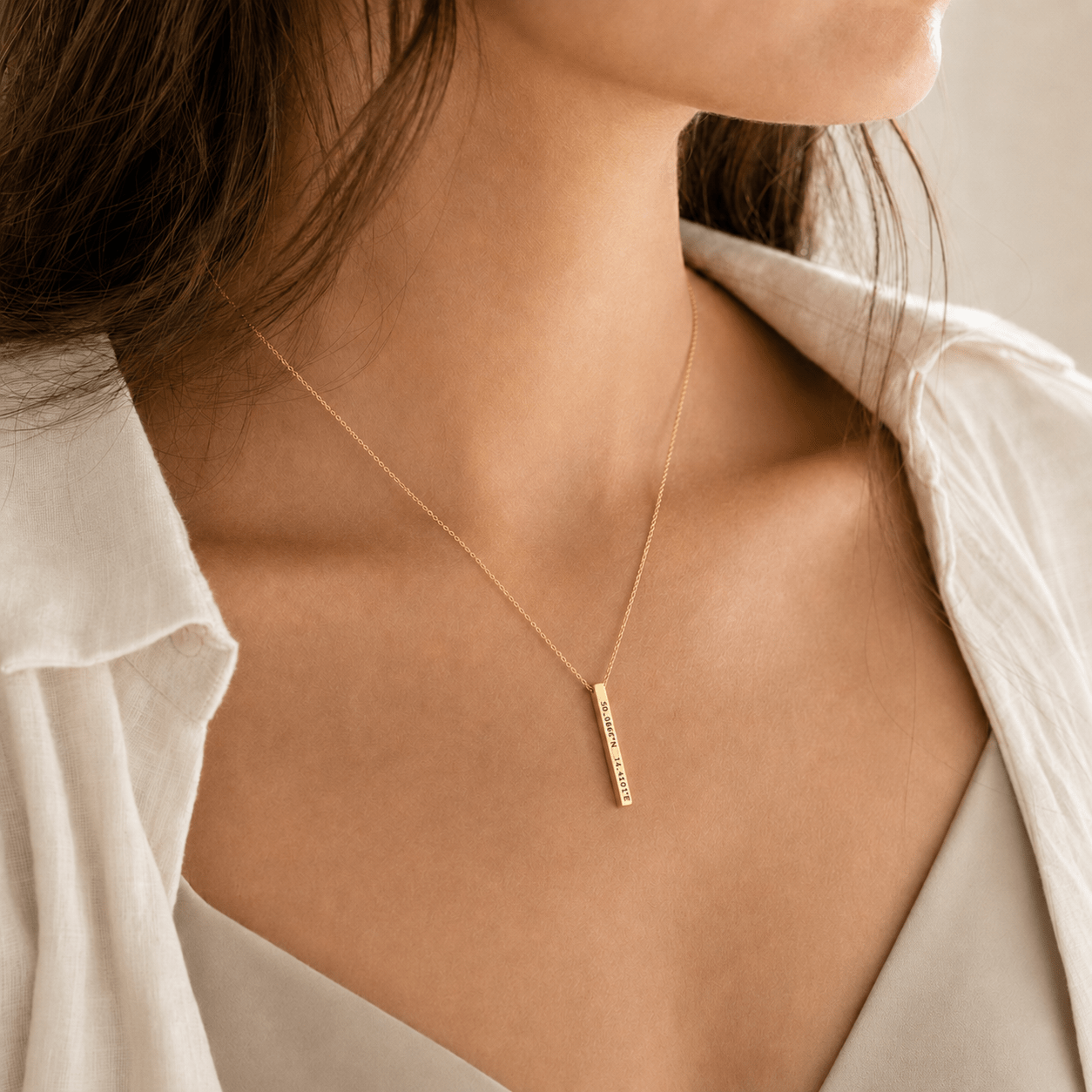 Cuff & Co. - Women's Personalised Gold Bar Necklace Personalised Apparel & Accessories