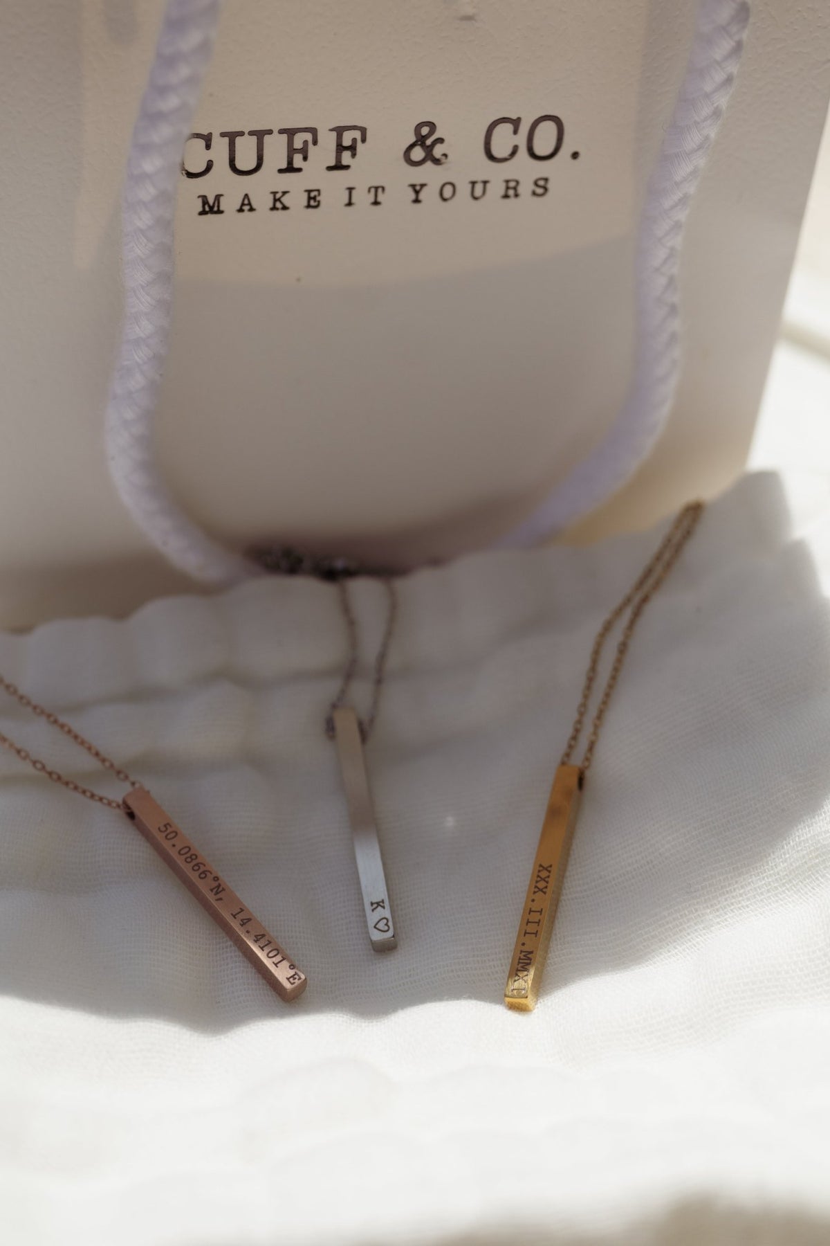 Cuff & Co. - Women's Personalised Gold Bar Necklace Personalised Apparel & Accessories