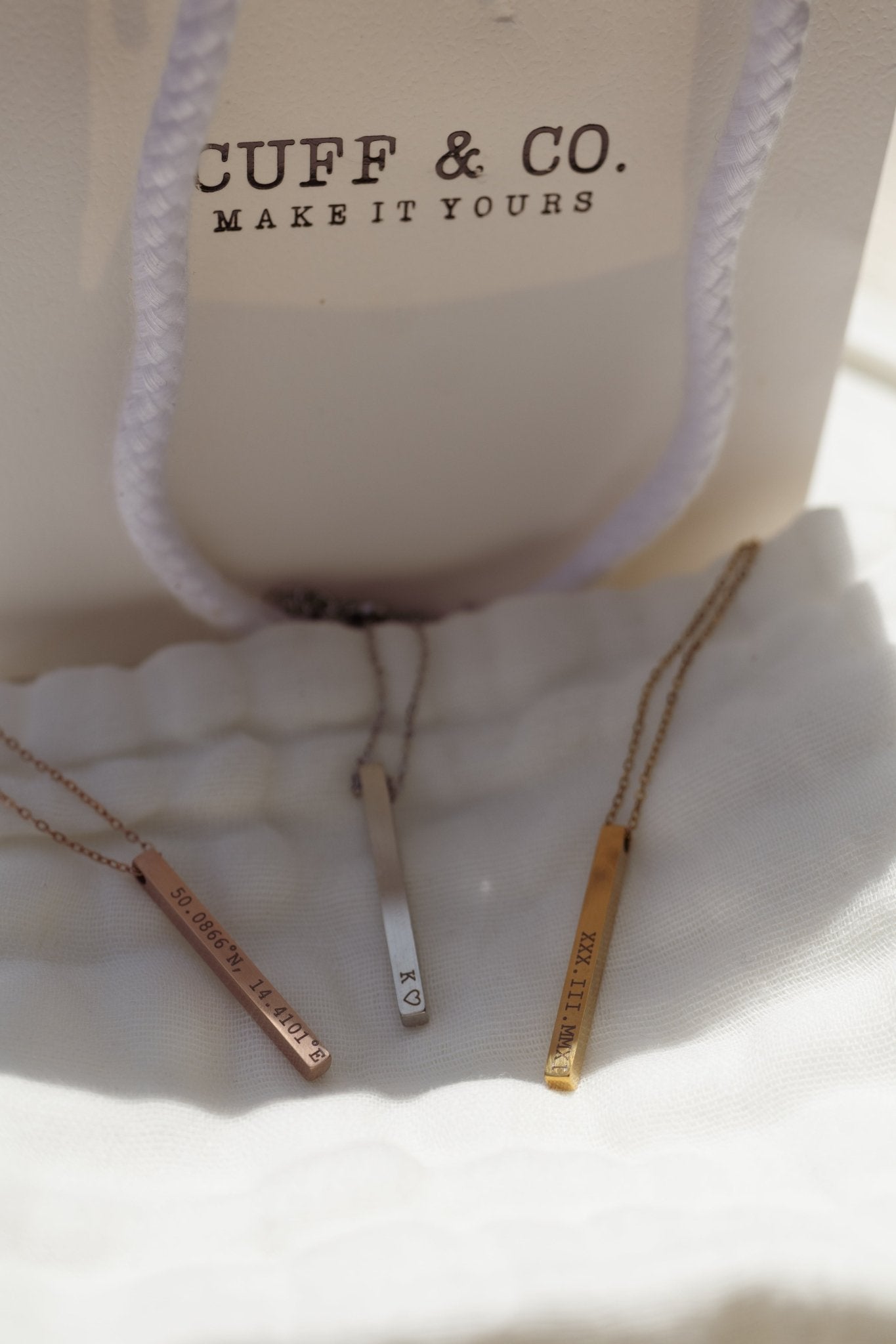 Cuff & Co. - Women's Personalised Gold Bar Necklace Personalised Apparel & Accessories