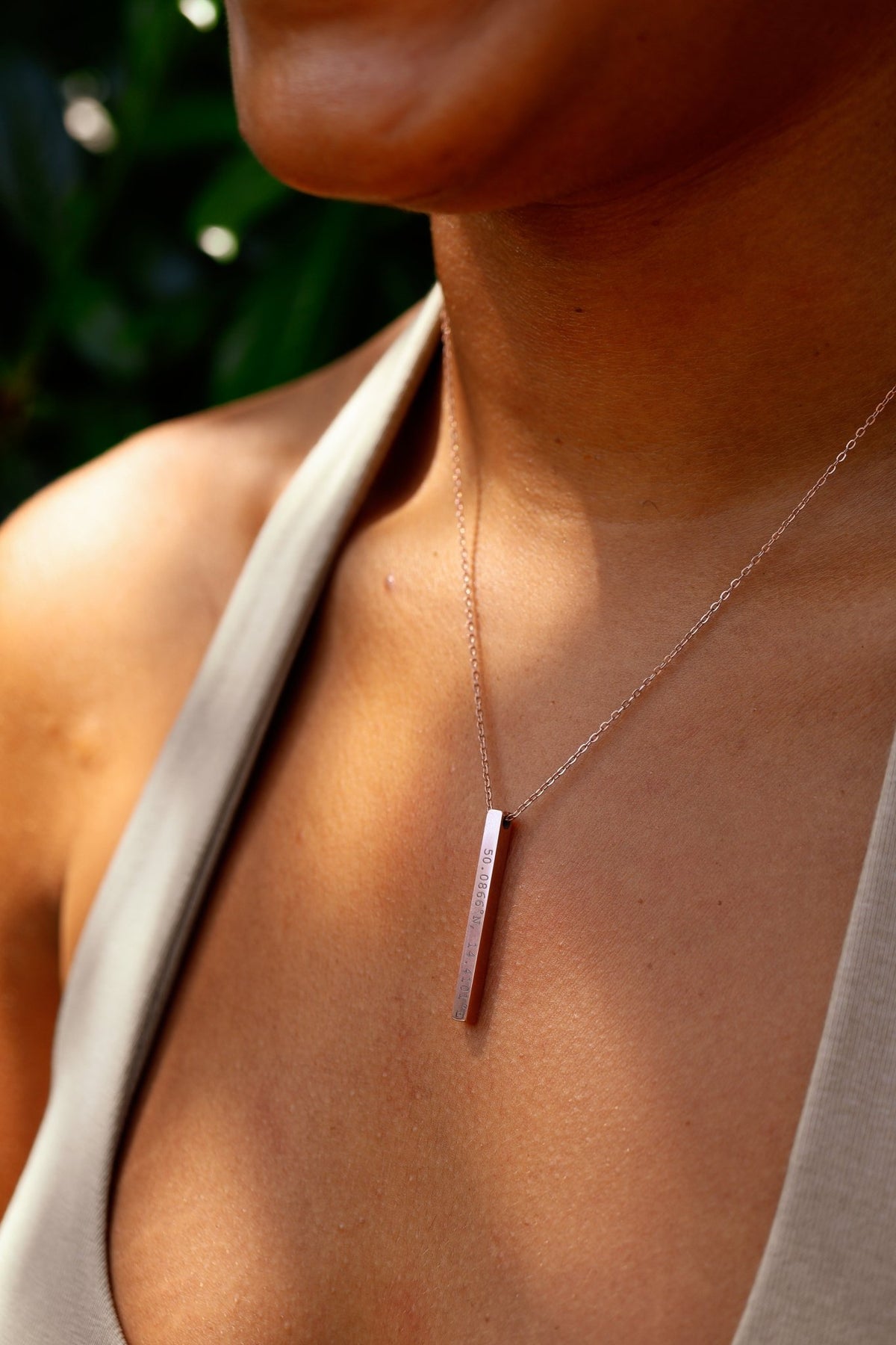Cuff & Co. - Women's Personalised Rose Gold Bar Necklace Personalised Apparel & Accessories
