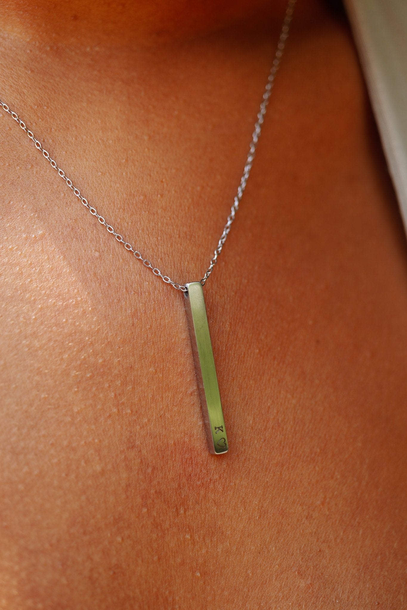 Cuff & Co. - Women's Personalised Silver Bar Necklace Personalised Apparel & Accessories
