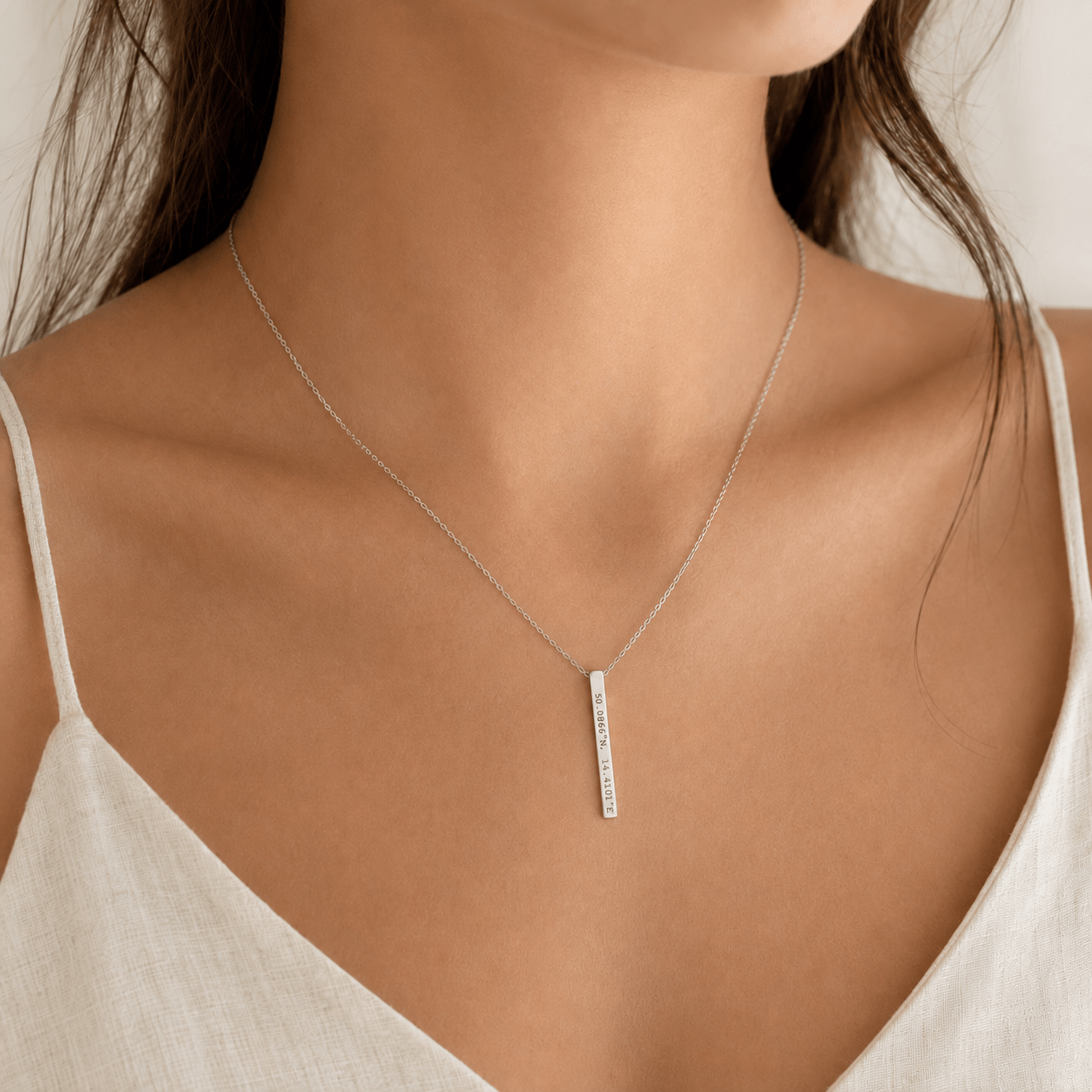 Cuff & Co. - Women's Personalised Silver Bar Necklace Personalised Apparel & Accessories