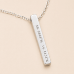 Cuff & Co. - Women's Personalised Silver Bar Necklace Personalised Apparel & Accessories
