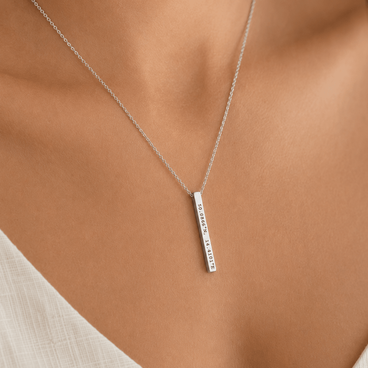 Cuff & Co. - Women's Personalised Silver Bar Necklace Personalised Apparel & Accessories