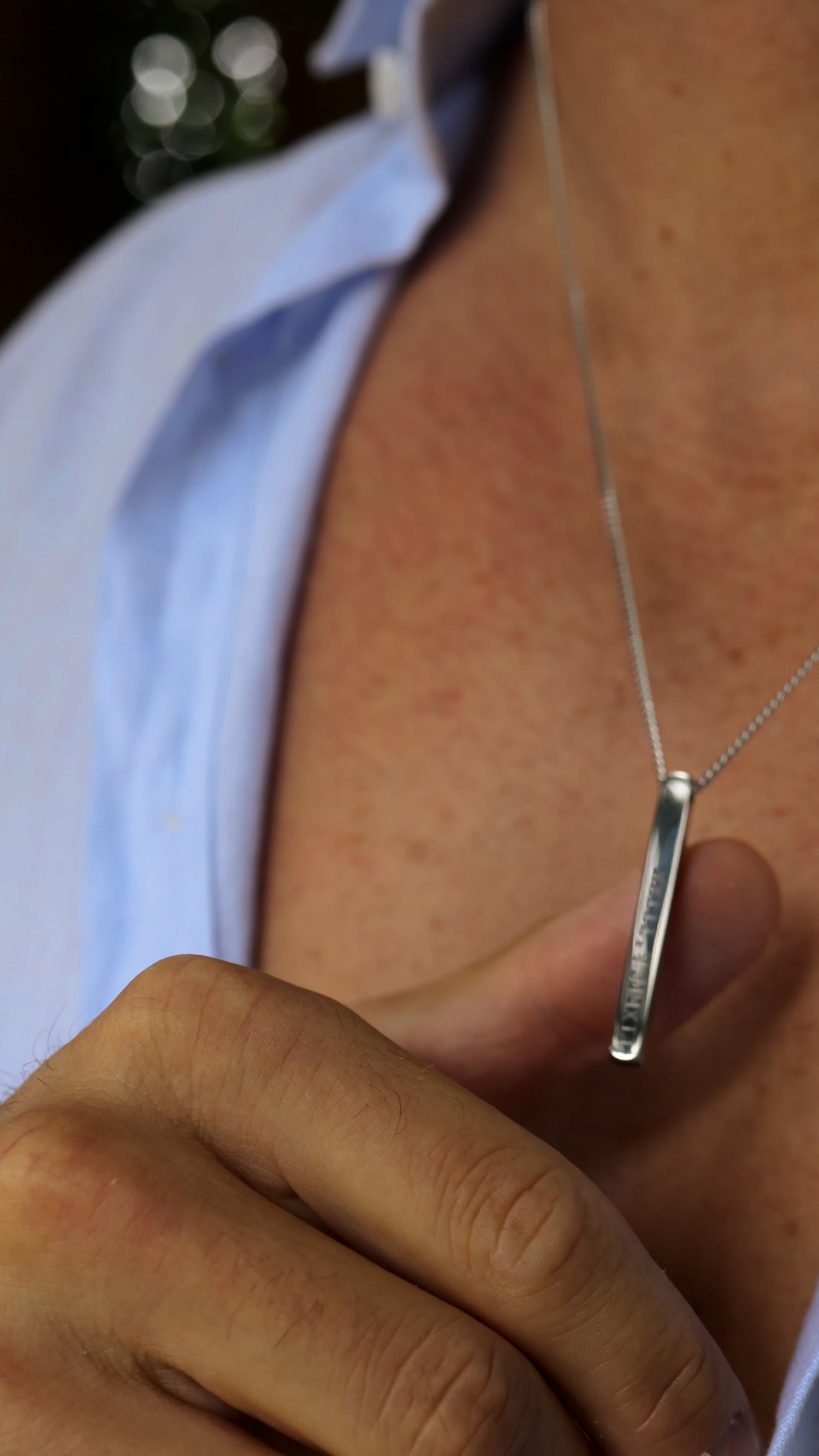 Silver Personalised Bar Necklace